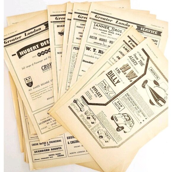 1957 Lot Of 46 Pages Auto Advertisements Ephemera Autocar Automobilia DWPP5 - Picture 1 of 5